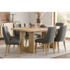 Cara Oak Small 150-190cm Extending Dining Table Set + 6 Luna Dining Chairs in Charcoal Cara Oak Small 150-190cm Extending Dining Table Set + 6 Luna Dining Chairs in Charcoal