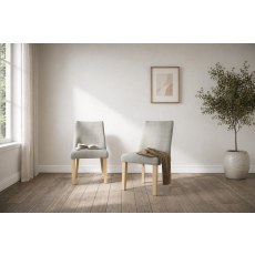 Luna Fabric Dining Chair in Beige (Pair) Luna Fabric Dining Chair in Beige (Pair)