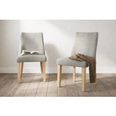 Luna Fabric Dining Chair in Beige (Pair) Luna Fabric Dining Chair in Beige (Pair)