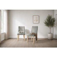 Luna Fabric Dining Chair in Grey (Pair) Luna Fabric Dining Chair in Grey (Pair)