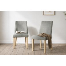 Luna Fabric Dining Chair in Grey (Pair) Luna Fabric Dining Chair in Grey (Pair)