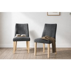 Luna Fabric Dining Chair in Charcoal (Pair)