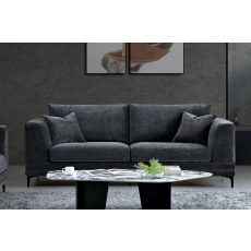 Lenox 3 Seater Sofa in Steel Grey Velvet