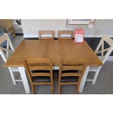 Ex-Display Newquay - Cotswold Extending Table and 6 Mismatched Chairs
