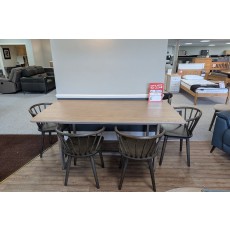 Ex-Display Newquay - Gallery Direct Craft Dining Table Smoked & 4 Chairs Mocha