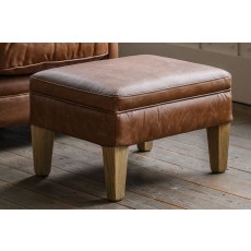 Gallery Direct Mr. Paddington Stool in Vintage Brown Leather