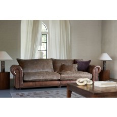Ex-Display Atlantis 2 Seater Sofa - Leather Fabric Mix - Formal Back Ex-Display Atlantis 2 Seater Sofa - Leather Fabric Mix - Formal Back