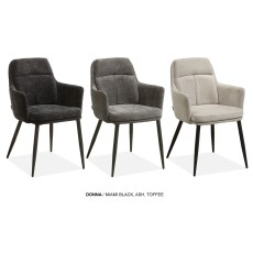 Donna Fabric Dining Chair in Miami Black (Pair) Donna Fabric Dining Chair in Miami Black (Pair)