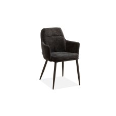 Donna Fabric Dining Chair in Miami Black (Pair)