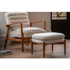 Gallery Direct Datsun Cream Sheepskin Fabric Footstool Gallery Direct Datsun Cream Sheepskin Fabric Footstool