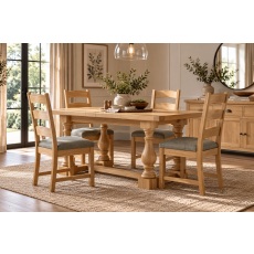 Normandy Chunky Country Oak Small Ext 140-185cm Trestle Dining Table Normandy Chunky Country Oak Small Ext 140-185cm Trestle Dining Table