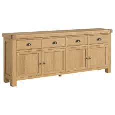 Normandy Chunky Country Oak 4 Door 4 Drawer Extra Large Sideboard