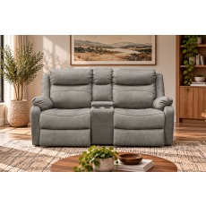 Ellena Marble Beige 2 Seater Recliner Sofa with Storage