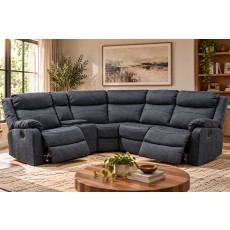 Ellena Marble Grey L Shape Recliner Corner Sofa with Storage
