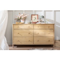 Willow Solid Oak Nordic 6 Drawer Wide Chest of Drawers Willow Solid Oak Nordic 6 Drawer Wide Chest of Drawers