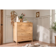 Willow Solid Oak Nordic 5 Drawer Chest of Drawers Willow Solid Oak Nordic 5 Drawer Chest of Drawers