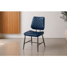 Dalton Quilted Blue Dining Chairs (Set of 6)