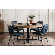 Dalton Quilted Blue Dining Chairs (Set of 6)