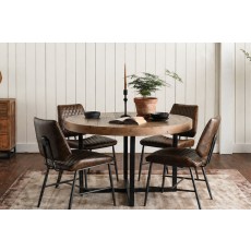 Dalton Quilted Brown Dining Chairs (Set of 6)