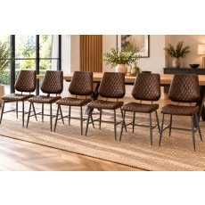 Dalton Quilted Brown Dining Chairs (Set of 6)