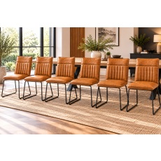 Cooper Leather Tan Dining Chairs (Set of 6)