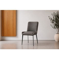 Rebecca Textured PU Leather Dining Chair in Grey (Pair) Rebecca Textured PU Leather Dining Chair in Grey (Pair)
