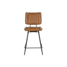 Jack Cognac Tan PU Leather Bar Stool with Industrial Legs (Pair) Jack Cognac Tan PU Leather Bar Stool with Industrial Legs (Pair)