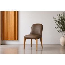 Margot Brown PU Leather Dining Chair (Pair) Margot Brown PU Leather Dining Chair (Pair)