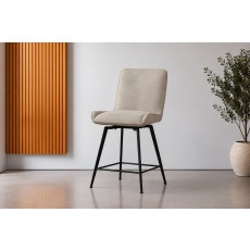 Rebecca Textured PU Leather Bar Stool in Misty (Pair)