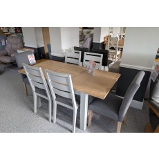 Ex-Display Newquay - Modern Country Painted Grey Ext Dining Table + 4 Chairs Ex-Display Newquay - Modern Country Painted Grey Ext Dining Table + 4 Chairs