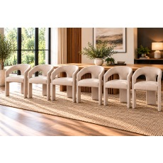 Georgia Light Beige Fabric Dining Chairs (Set of 6)