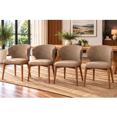 Rowan Leather Curved Back Dining Chairs (Set of 4)