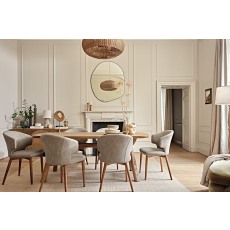 Rowan Leather Curved Back Dining Chairs (Set of 6)