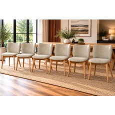 Spencer PU Leather Misty Dining Chairs (Set of 6)