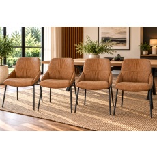 Jackson PU Leather Tan Dining Chairs (Set of 4)