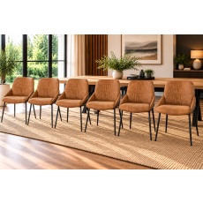 Jackson PU Leather Tan Dining Chairs (Set of 6) Jackson PU Leather Tan Dining Chairs (Set of 6)