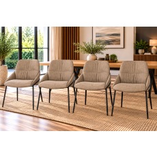 Jackson PU Leather Taupe Dining Chairs (Set of 4)