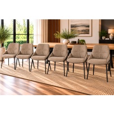 Jackson PU Leather Taupe Dining Chairs (Set of 6)