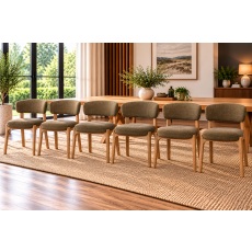 Elenor Green Fabric Dining Chairs (Set of 6)