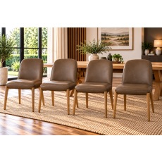 Margot Brown PU Leather Dining Chairs (Set of 4) Margot Brown PU Leather Dining Chairs (Set of 4)