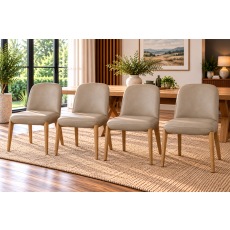 Margot Misty PU Leather Dining Chairs (Set of 4)