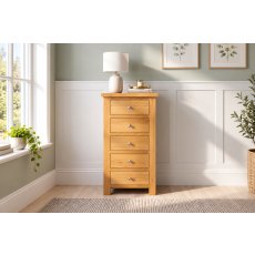 Dorset Oak 5 Drawer Tall Chest of Drawers
