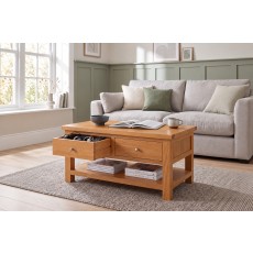 Dorset Oak Coffee Table With 2 Drawers Dorset Oak Coffee Table With 2 Drawers