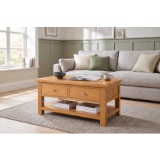 Dorset Oak Coffee Table With 2 Drawers Dorset Oak Coffee Table With 2 Drawers