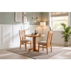 Dorset Oak Round Drop Leaf Dining Table 90cm Dorset Oak Round Drop Leaf Dining Table 90cm