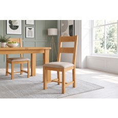 Dorset Oak Ladder Back Dining Chair with Fabric Seat Dorset Oak Ladder Back Dining Chair with Fabric Seat