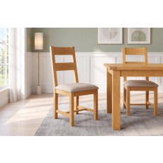 Dorset Oak Ladder Back Dining Chair with Fabric Seat Dorset Oak Ladder Back Dining Chair with Fabric Seat
