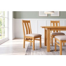 Dorset Oak Twin Slat Dining Chair with Fabric Seat