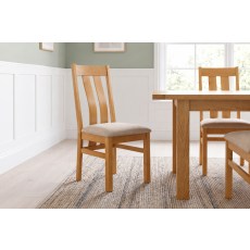 Dorset Oak Twin Slat Dining Chair with Fabric Seat