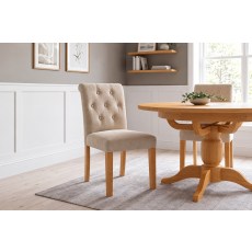 Salisbury Button-backed Fabric Dining Chair in Sand Salisbury Button-backed Fabric Dining Chair in Sand